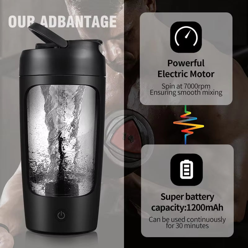 Custom Logo Plastic 600Ml Protein Whey Cup Gym Sports Electric Shaker Bottle Milk Powder Coffee Stir Protein Mixer Shaker Bottle