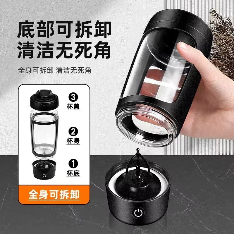Custom Logo Plastic 600Ml Protein Whey Cup Gym Sports Electric Shaker Bottle Milk Powder Coffee Stir Protein Mixer Shaker Bottle